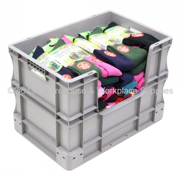 Heavy Duty Stacking Euro Box 60cm 90 Litre Open Side 3JC